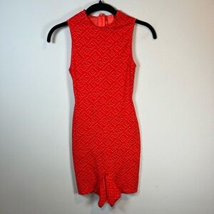 Skims X Fendi Women's Sleeveless Mid Thigh Bodysuit Georgia Orange Stretch Sz XS